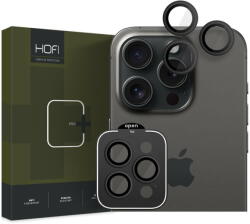 HOFI Folie de protectie Camera spate HOFI CamRing PRO+ pentru Apple iPhone 15 Pro Max / 15 Pro, Sticla Securizata, Full Glue, Neagra (fol/ca/hof/ca/ai1/st/fu/ne)