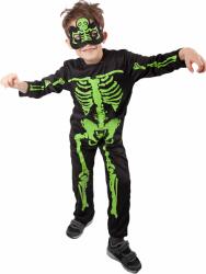 Rappa Costum schelet neon pentru copii (M) e-packaging (RP210745) Costum bal mascat copii