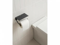 Roca Sonata fém WC papír-tartó polccal, matt fekete A817731NB0 (A817731NB0)