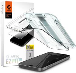 Spigen AGL06908 Apple iPhone 15 Spigen GlastR EZ Fit HD edzett üveg képernyővédő fólia, felhelyezést segítő kerettel, fekete (AGL06908)