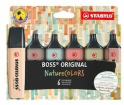 STABILO Evidențiator STABILO BOSS ORIGINAL NatureCOLORS - set 6 buc + cadou
