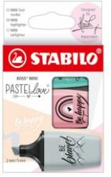 STABILO Highlighter - STABILO BOSS MINI Pastel 2.0 - pachet de 3