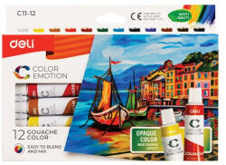 Deli Tempera Deli Color Emotion 12x12ml színes klt (PAP0010-3597)