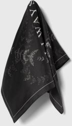 AllSaints selyem kendő fekete, mintás - fekete Univerzális méret