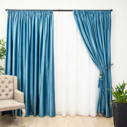 Hiko Set 2 draperii din catifea Hiko Comfy Ocean Blue, cu rejansa (10012934)