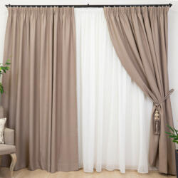 Hiko Set 2 draperii opace, Hiko Blackout, dimout taupe deschis, cu rejansa (10012868)