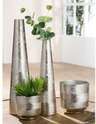  Ezüst színű design alumínium váza mart felülettel 38cm Sinar