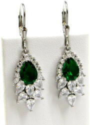 VIRAGO ezüst fülbevaló (emerald zöld) (2024040609)
