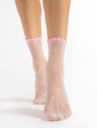 Fiore Sosete lycra rose cu model floral si banda ajurata Fiore April 15 den