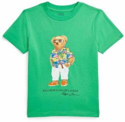 Ralph Lauren gyerek pamut póló zöld, nyomott mintás - zöld 88-93