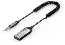 UGREEN bluetooth audió adapter (USB aljzat, v5.0, 3.5mm jack, 120cm, AUX, spirálkábel) FEKETE (70601 CM309)
