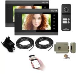 Mentor Kit Interfon Video 2 familii wireless WiFi IP65 2MP 7 inch Color 3in1 4 fire Mentor SYKT008