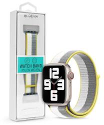 DEVIA ST364747 Apple Watch 42/44/45/49mm fehér/szürke szövet sport szíj