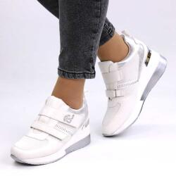 Zibra Pantofi casual de dama , cu toc ascuns , accesorizati H010-WHITE (H010-WHITE)