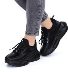 Zibra Sneakers casual de dama , cu talpa voluminoasa H006-BLACK (H006-BLACK)