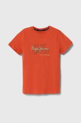 Pepe Jeans gyerek pamut póló RICHARD narancssárga, nyomott mintás - narancssárga 176