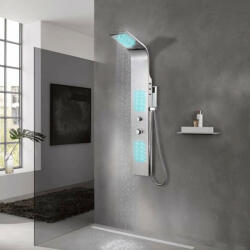 vidaXL rozsdamentes acél ívelt zuhanypanel rendszer (142370)