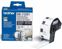 Brother DK-11221 elővágott öntapadós címke 100db/tekercs 23mm x 23mm White (DK11221) (DK11221)