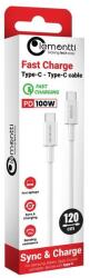 Lemontti Cablu de date Lemontti LEMCFTCPD100A, Fast Charge, Type-C la Type-C, PD, 100W, 1.2m, Alb (LEMCFTCPD100A) - evomag