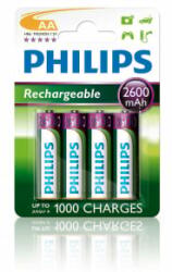 Philips 2600 mAh AA Akkumulátor Rechargeables Nikkel-fémhidrid 4db/cs (R6B4B260/10)