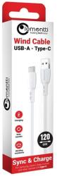 Lemontti Cablu de date Lemontti LEMCUTYPC12A, USB-A la Type-C, 1.2m, Alb (LEMCUTYPC12A)
