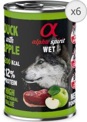 Alpha Spirit prémium nedves kutyaeledel, kacsa és zöld alma, 6 x 400 g