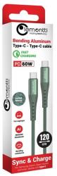 Lemontti Cablu de date Lemontti LEMCSTCF60V, Type-C la Type-C, Fast Charge, PD 60W, 1.2m, Verde (LEMCSTCF60V)