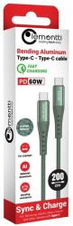 Lemontti Cablu de date Lemontti LEMCSTCF602MV, Type-C la Type-C, Fast Charge, PD 60W, 2m, Verde (LEMCSTCF602MV)