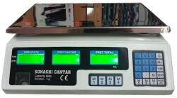 Sonashi Elektronikus mérleg 40 kg, akkumulátorral és rozsdamentes lemezzel, töltőcsatlakozóval (Sonaschi2)