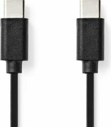Nedis CCGL60700BK10 USB-C apa - USB-C apa 2.0 Adat és töltő kábel - Fekete (1m) (CCGL60700BK10)