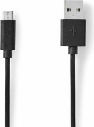 Nedis CCGL60500BK30 USB-A apa - MicroUSB-B apa 2.0 Adat és töltő kábel - Fekete (3m) (CCGL60500BK30)