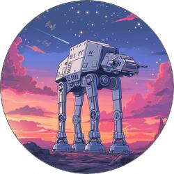 Pictu Hap Ehető papír Star wars AT-AT Walker sötét háttér 19, 5 cm - Pictu Hap (pic9000251_kruh)
