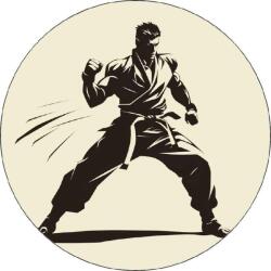 Pictu Hap Ehető papír karate játékos fekete-fehér kép 19, 5cm - Pictu Hap (pic9000147)