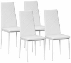 ART Set 4 scaune bucatarie/living, Tomlo, piele PVC, otel, alb, 41x50x97 cm (AR167175)