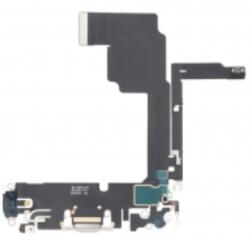  Apple iPhone 15 Pro töltő csatlakozós flex kábel, átvezető fólia (lightning) fehér, white titanium OEM