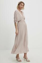 ANSWEAR rochie culoarea bej, maxi, evazati BBYX-SSD01N_80X