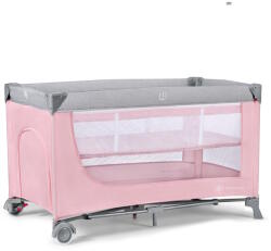KinderKraft utazóágy - Leody - állítható magasságú pink - patikamra