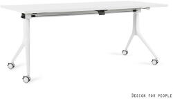 UNIQUE Carl görgős asztal, 180x80 cm, fehér