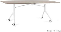 UNIQUE Carl II görgős asztal, 200*100 cm, fekete váz, többféle asztallap