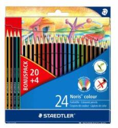 STAEDTLER Creioane colorate, hexagonale, STAEDTLER " Noris Color" , 20+4 culori diferite