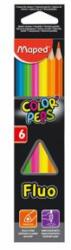 Maped Creioane triunghiulare MAPED " COLOR`PEPS FLUO" , 6 buc