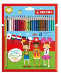 STABILO Creioane color hexagonale STABILO, 20 buc de culori diferite + 4 culori neon