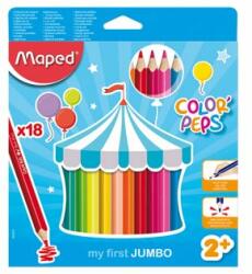 Maped Creioane colorate triunghiulare MAPED JUMBO Color' Peps, 18 buc