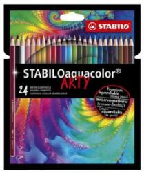 STABILO Creioane acuarela STABILO aquacolor ARTY, 24 buc de culori diferite