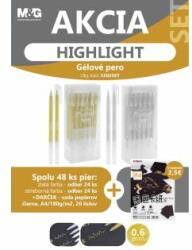 M&G Gél toll M& G Highlight 0, 6 mm/ezüst + arany 48db KÉSZLET