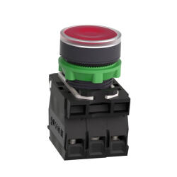 Schneider Electric Harmony komplett műanyag LED világító nyomógomb, Ø22, visszatérő, 1NO+1NC, 230VAC, piros (XB5AW34M5) (XB5AW34M5)