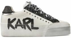 KARL LAGERFELD Sneakers KARL LAGERFELD KL60190 White Textured Lthr w/Blk 110