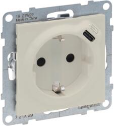 Legrand Priza schuko simpla 2P+T cu USB tip C Legrand Suno ivoar 721229 (721229)