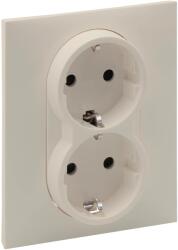 Legrand Priza schuko dubla 2X2P+T protectie copii Legrand Suno ivoar 721226 (721226)