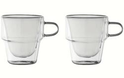 KRASINO Set 2 cani espresso Altmore, sticla borosilicat, pereti dubli, 80 ml